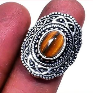 New Tiger Eye Silver Ring.